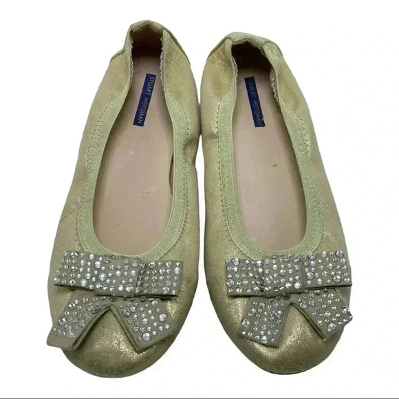 Stuart Weitzman Fannie Stardust Mary Jane  holiday sparkle ballet Flats - Picture 1 of 7